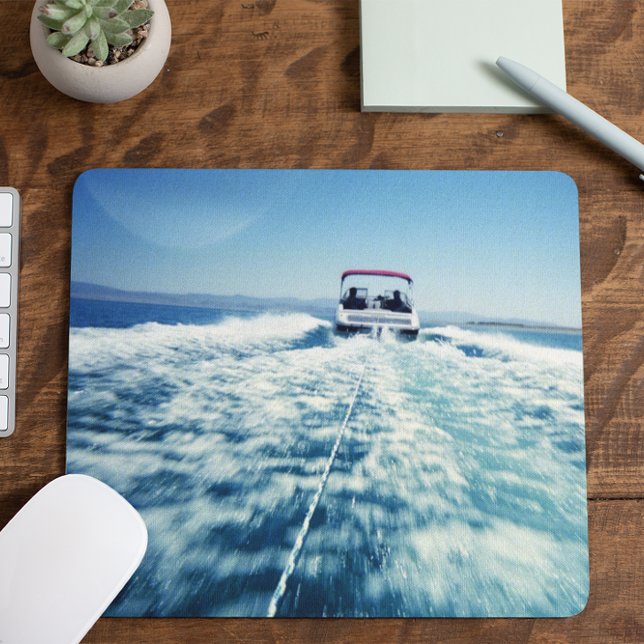Tapis De Souris Ski nautique derrière le bateau à vitesse (Create your own photo mousepad.)