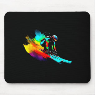 Tapis De Souris Ski Racing Arc-en-ciel