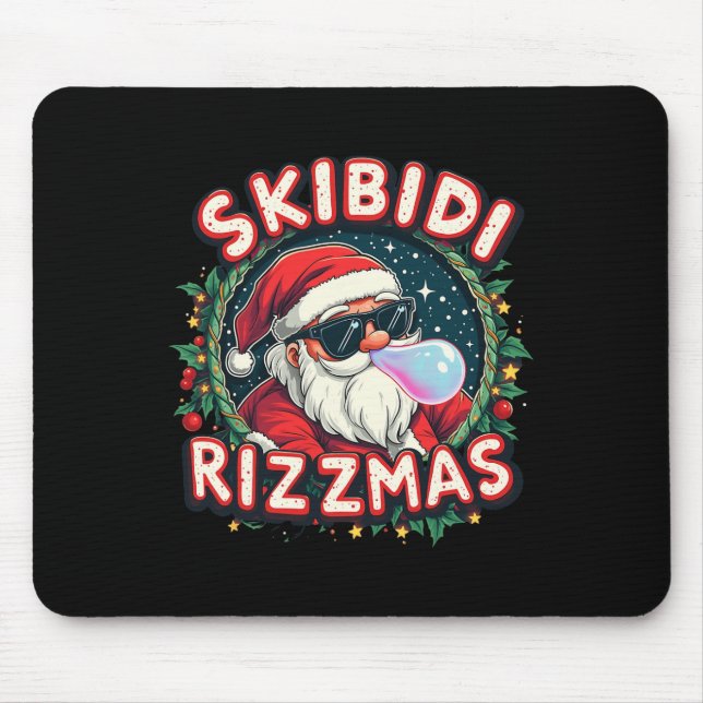Tapis De Souris Skibidi Rizzm Fête Joyeux Noël Funny Sa (Devant)