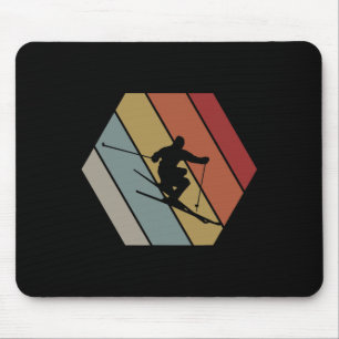 Tapis De Souris Skier Cadeau D'Hiver Rétro Vintage Pour Skieur