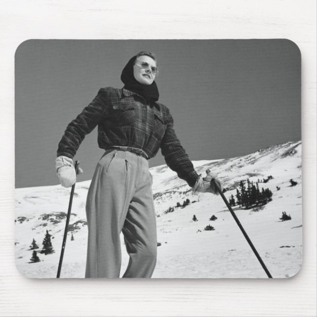 Tapis De Souris Skieur de femme (Devant)