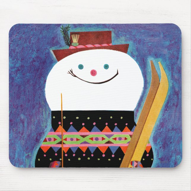 Tapis De Souris Skis pour le bonhomme de neige (Devant)