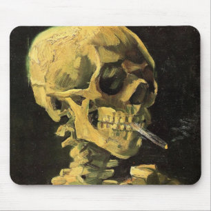 Tapis De Souris Skull with Burning Cigarette by Vincent van Gogh