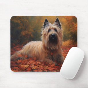 Tapis De Souris Skye Terrier à l'automne Feuilles automne Inspire