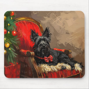 Tapis De Souris Skye Terrier Chien Festif de Noël