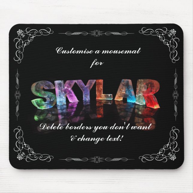 Tapis De Souris Skylar - le Skylar nommé dans 3D s'allume (Devant)