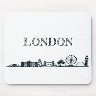 Tapis De Souris Skyline Londres noir et blanc
