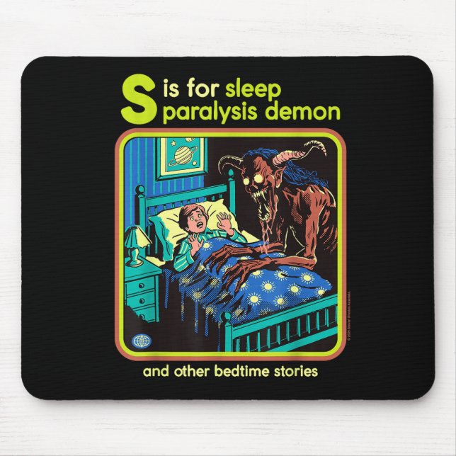 Tapis De Souris Sleep Paralysis Demon Sarcastic Retro Funny Adult  (Devant)