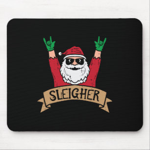 Tapis De Souris Sleighter de Noël Père Noël Rock Xmas Rocker Homme