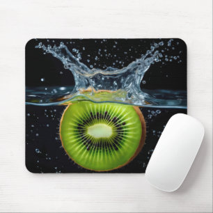 Tapis De Souris Slice Kiwi S'Écoulant Dans L'Eau