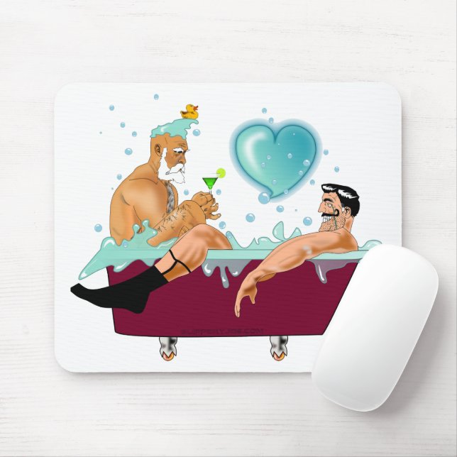 Tapis De Souris SlipperyJoe's deux gays hommes aiment la baignoire (Avec souris)
