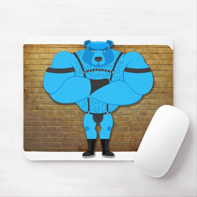 Tapis De Souris SlipperyJoe's gay muscle ours dessin animé thong l (Avec souris)