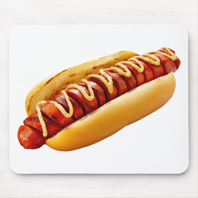 Tapis De Souris SlipperyJoe's hot dog niché doucement pain jaune v (Devant)