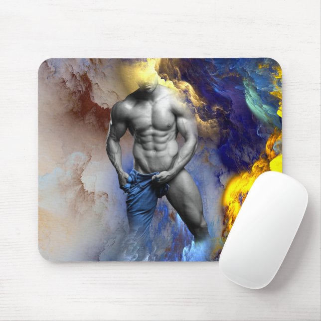Tapis De Souris SlipperyJoe's Man steamy shirt abs six pack (Avec souris)