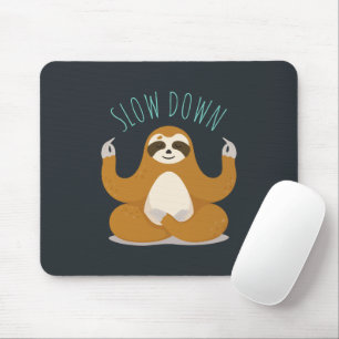 Tapis De Souris Sloth in Lotus Yoga Pose "Ralentir"
