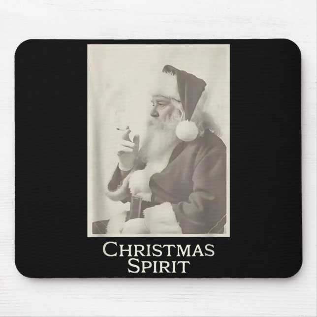 Tapis De Souris Smoking Santa, Funny Christmas Srit  (Devant)