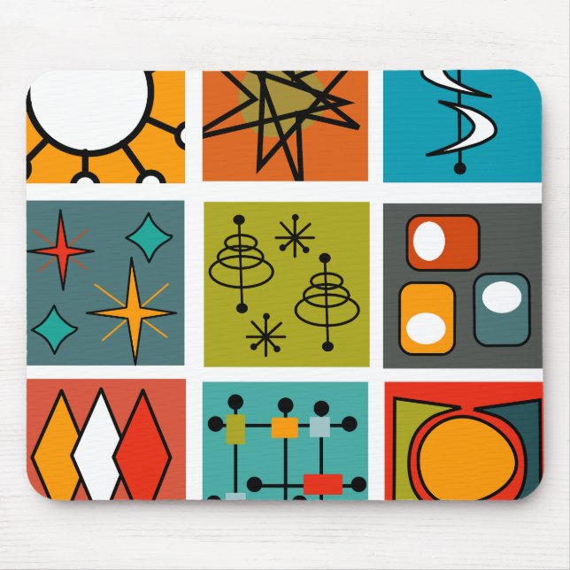 Tapis De Souris Smorgasbord moderne du milieu du siècle (Devant)