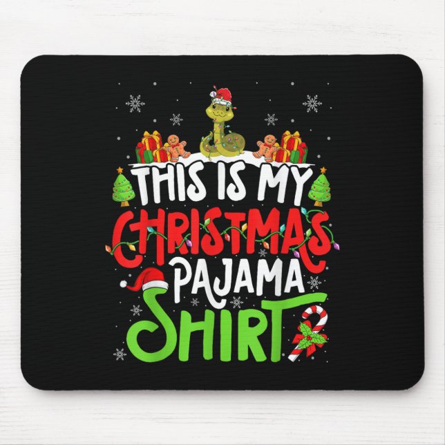 Tapis De Souris Snake Christmas Pajama Shirt Snake Lover  (Devant)