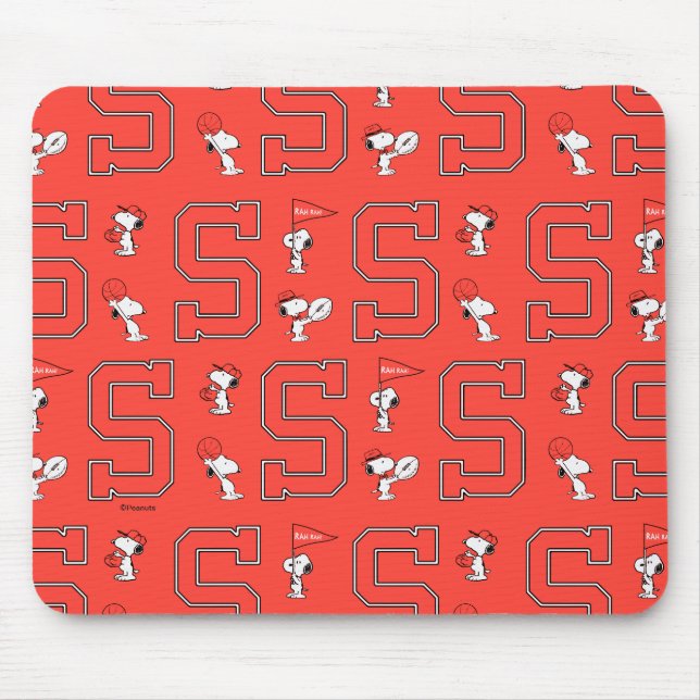 Tapis De Souris Snoopy Varsity Motif sportif (Devant)