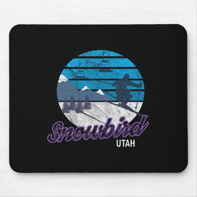 Tapis De Souris Snowbird Utah Usa Station de ski Snowboard (Devant)