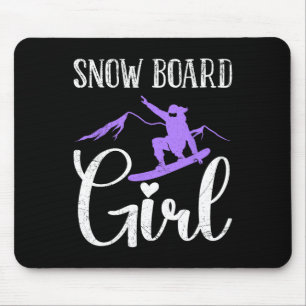 Tapis De Souris Snowboader Snow Board Girl Amusante Fille Snowboar
