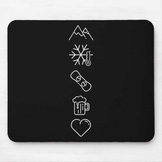Tapis De Souris Snowboard Love Winter Mountains Slope Snowboard (Devant)