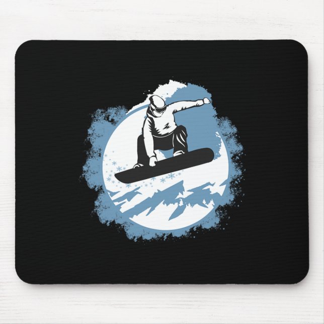 Tapis De Souris Snowboard Mountain Wintersports Ski (Devant)