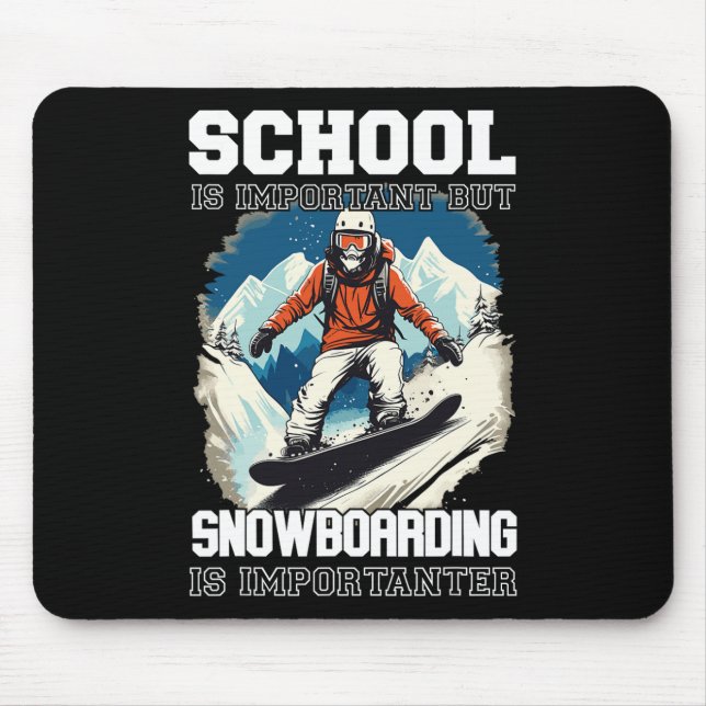 Tapis De Souris Snowboard Mountains Vacances Neige Snowboard Ski (Devant)