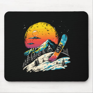 Tapis De Souris Snowboard Portrait Sports d'hiver