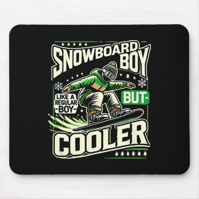 Tapis De Souris Snowboard Shirt Boys Snowboarder Snowboard Love (Devant)