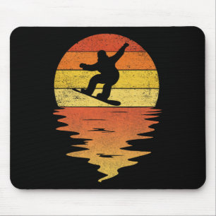 Tapis De Souris Snowboard Shirt Retro Sunset les années 70 Vintage