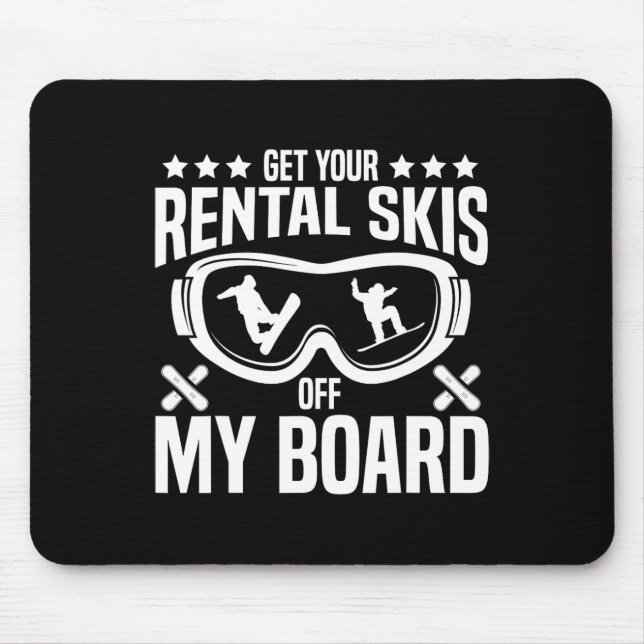 Tapis De Souris Snowboard Snowboard Obtenez Votre Location Skis Ho (Devant)