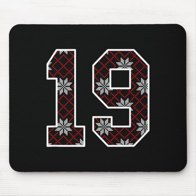 Tapis De Souris Snowflake Ugly Christmas Number 19 Uniform #19 Jer (Devant)