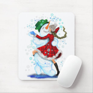 Tapis De Souris Snowman and Girl Dancers Souris Pad