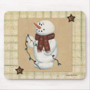 Tapis De Souris Snowman Avec Lumières Mousepad