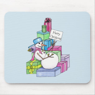 Tapis De Souris Snowman chahut sur les cadeaux