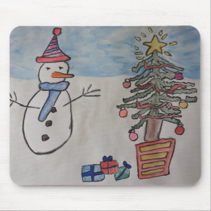 Tapis De Souris Snowman & Christmas Tree Souris Pad