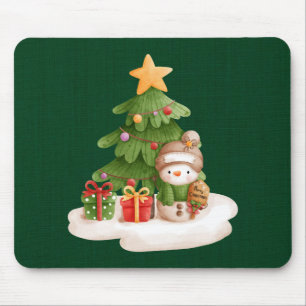 Tapis De Souris Snowman de Noël Panier