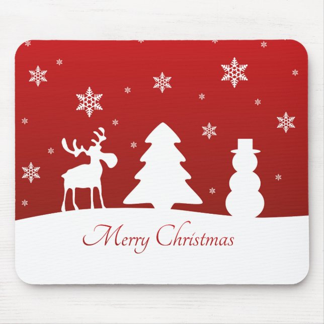 Tapis De Souris Snowman de rennes d'arbre de Noël (Devant)