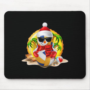 Tapis De Souris Snowman Volleyball Santa Hat Noël En Juillet Somme