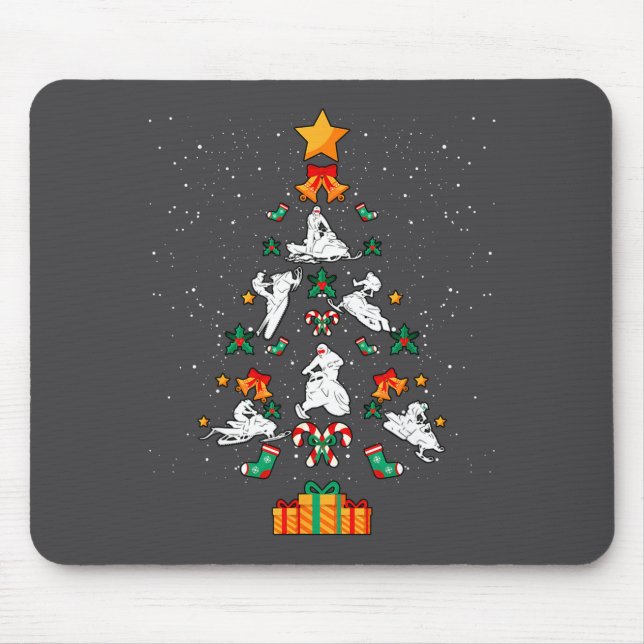 Tapis De Souris Snowmobile Snowmobiling Christmas Tree Xmas  (Devant)