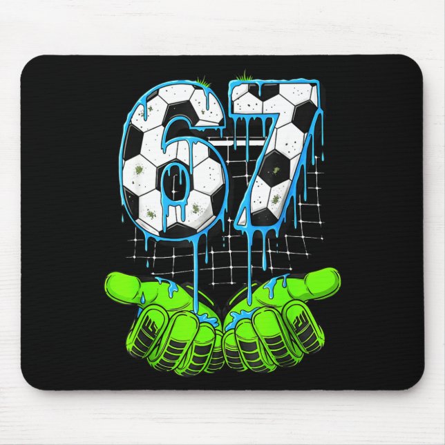 Tapis De Souris Soccer Drip 67 Six Seven Funny Gen Alpha Meme 6 7  (Devant)