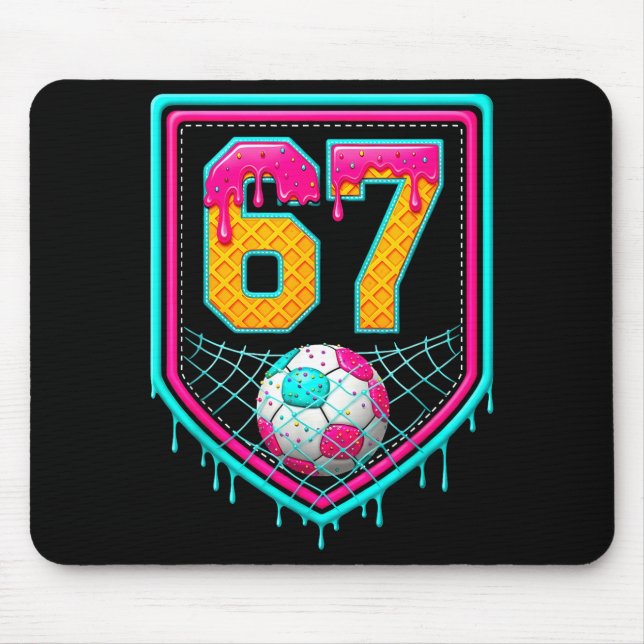 Tapis De Souris Soccer Drip Number 67 Soccer Player  (Devant)