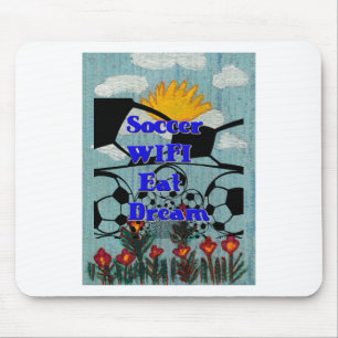 Tapis De Souris Soccer WIFI Manger Rêve - Sport amusant Art Imprim