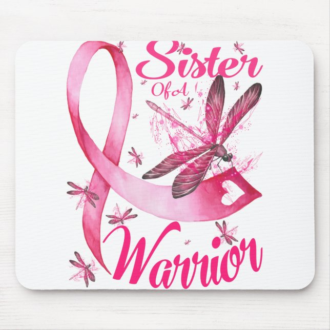 Tapis De Souris Soeur D'Un Guerrier Dragonfly Cancer Du Sein (Devant)