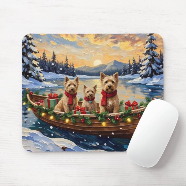 Tapis De Souris Soft Coated Wheaten Terrier Christmas Boat Holiday (Avec souris)