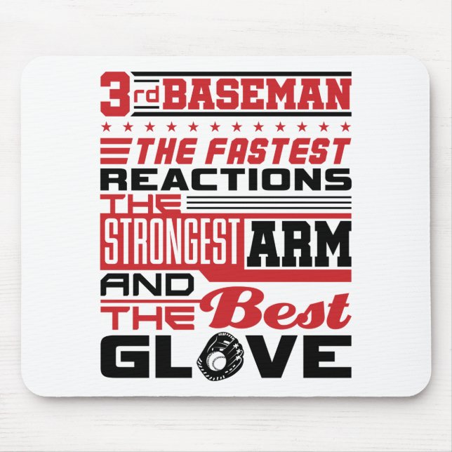 Tapis De Souris Softball 3e Baseman 3e Base (Devant)