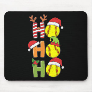 Tapis De Souris Softball Noël Ho Ho Softball Xmas Sport Me