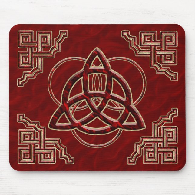 Tapis De Souris Soie de rouge de Triquetra (Devant)