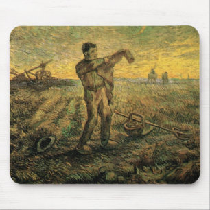 Tapis De Souris Soirée - Fin de journée de Vincent van Gogh